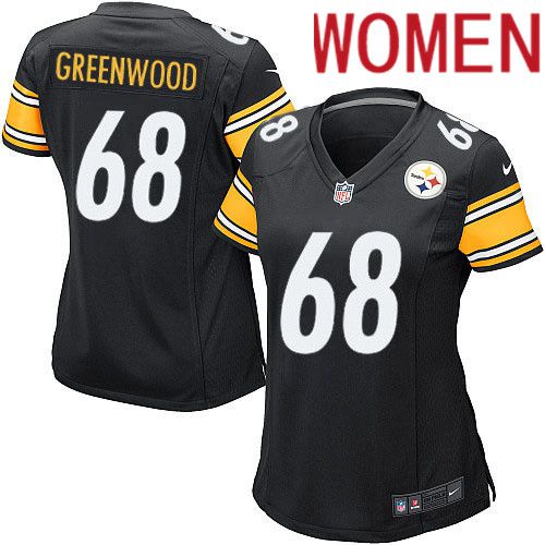 Women Pittsburgh Steelers 68 L.C. Greenwood Nike Black Game Player NFL Jersey